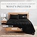 Casa Platino Twin XL Sheets, 3 Piece Set, Pre-Washed Ultra Soft & Breathable Bed Sheets Set, Brushed Microfiber Twin XL Bedding Sets, Twin XL Size Sheets with 15 inch Deep Pockets - Black