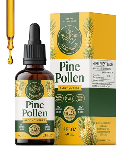 HERBAMAMA Pine Pollen Tincture - Energy Supplements for Men & Women