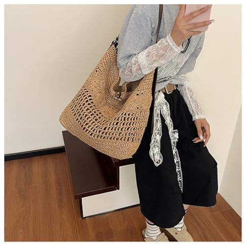 Straw Retro Shoulder Bag Trendy Fashion Satchel Beach Bag4