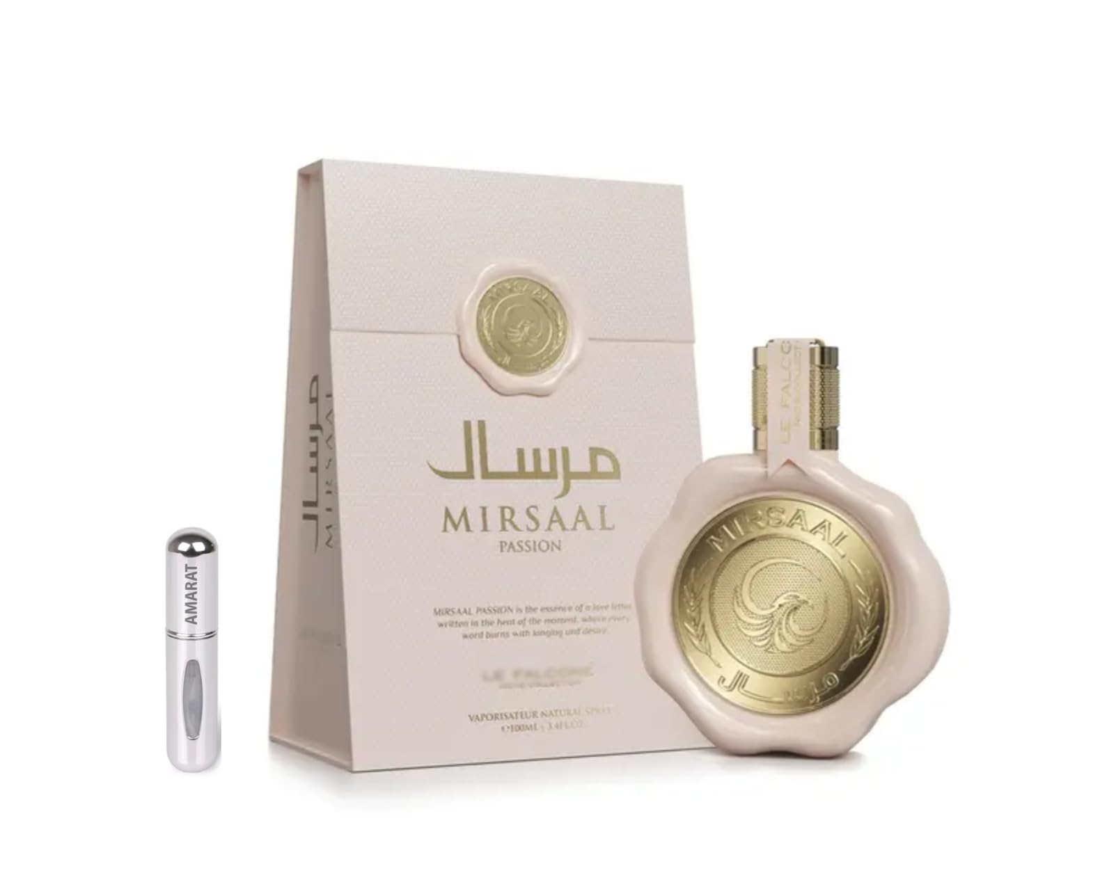 Perfume Mirsaal Passion Eau de Parfum 100ml, Perfume Árabe Unisex de Larga Duración, Incluye Atomizador Recargable, Fragancia Oriental Gourmand con Notas de Caramelo, Vainilla y Coco (Mirsaal Passion)