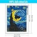 4 Pack Cat Starry Sky Flower Window Stamped Cross Stitch Kits - Embroidery Kits for Beginners Adults,11 CT Patterns Dimensions Counted Cross Stitch Kits Arts Craft Kits 12x16inch