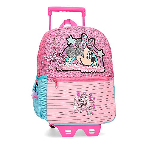Disney Mochila Minnie Pink Vibes 32 cm con Carro  Rosa