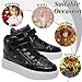 Nihaoya Toddler Walking Shoes High Top Kids Sneakers Boys Fashion Glitter Kids Tennis Shoes with Sequin Black Size 12.5 Little Kid