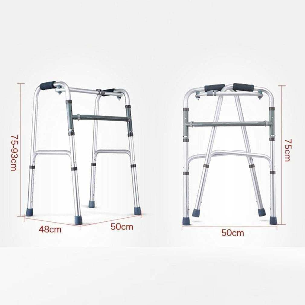 Walkers - Sedia da doccia pieghevole per anziani e geriatrici, altezza regolabile, supporto per camminare, stampella con sedile imbottito