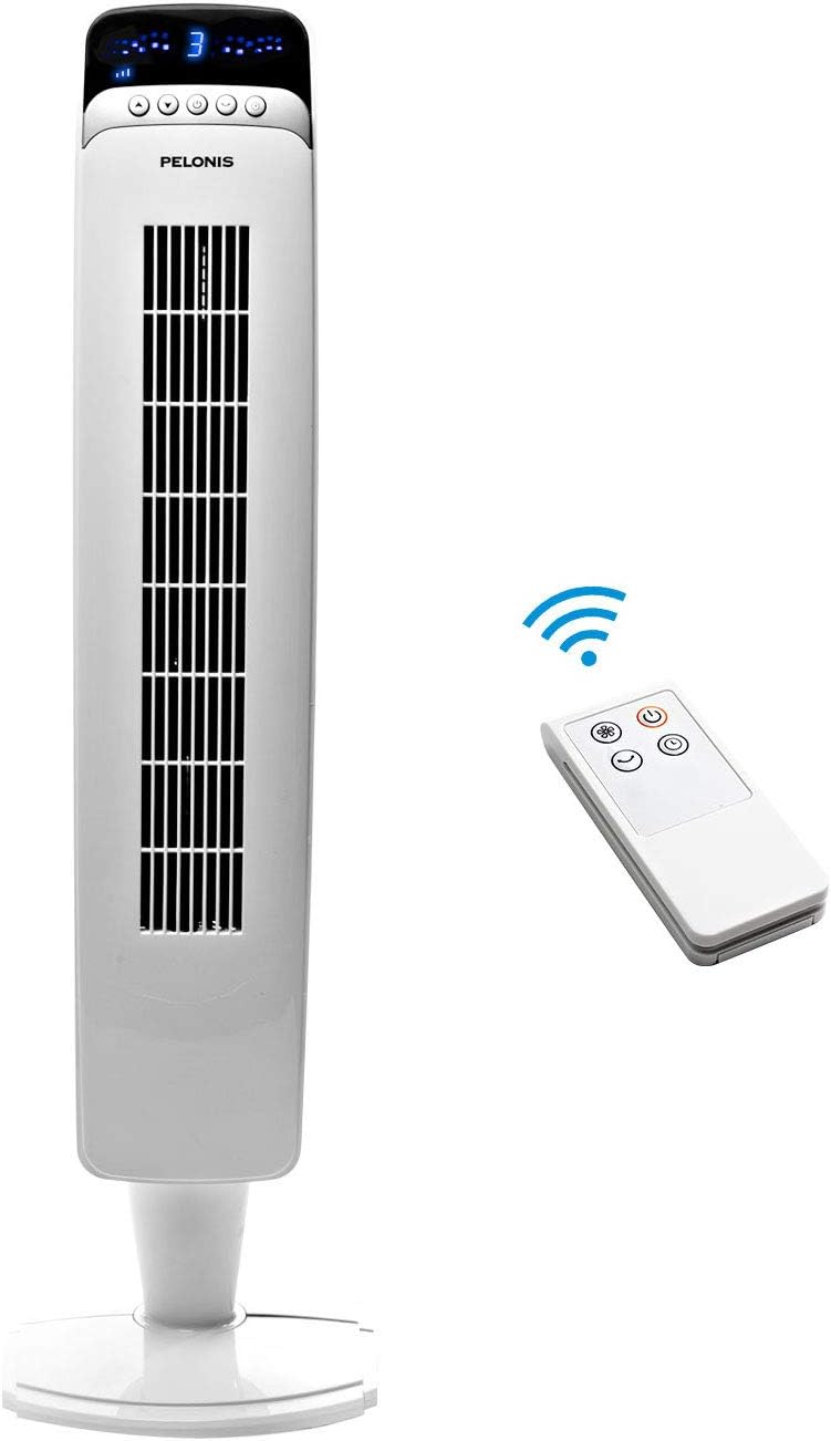 40-Inch Geometric White Tower Fan