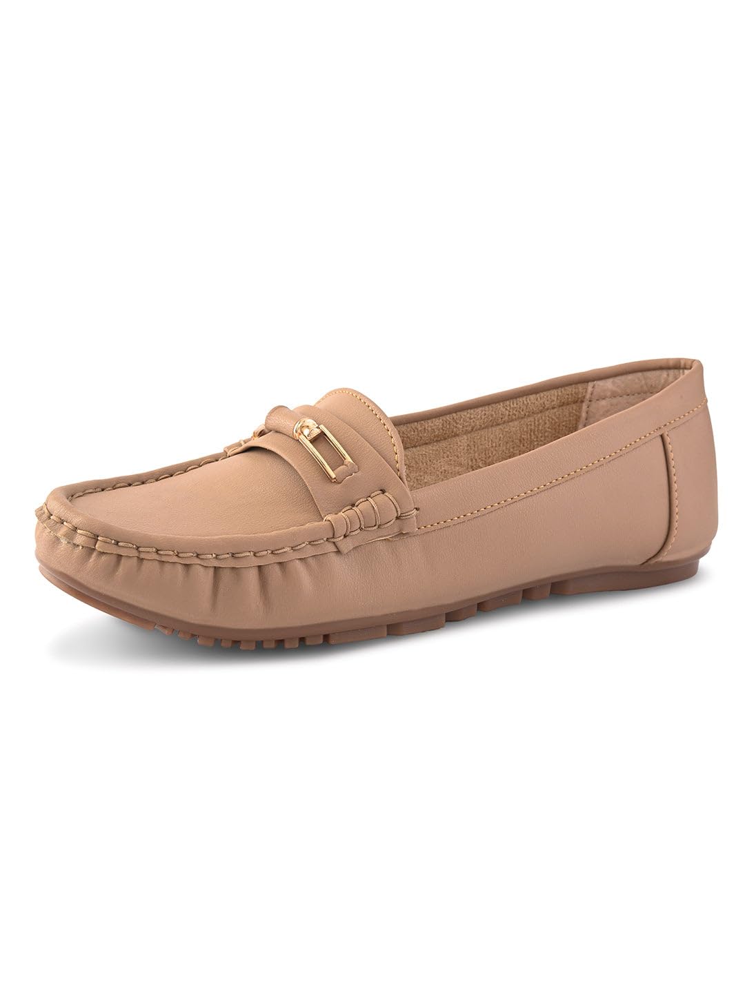 Women’s Slip-On Moccasin Loafers with Buckle Detail | Soft Cushioned Insole | Comfortable Flat Footwear for Girls & Women-image-42