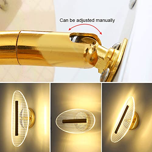 Lámpara de pared acrílica ovalada con acabado de lujo dorado 5
