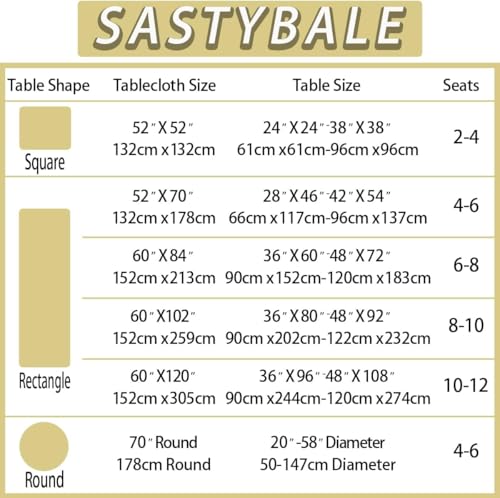 SASTYBALE Fall Gold Tablecloth Rectangle Table Cloth (52"x70") by SASTYBALE - Used condition - Image 6