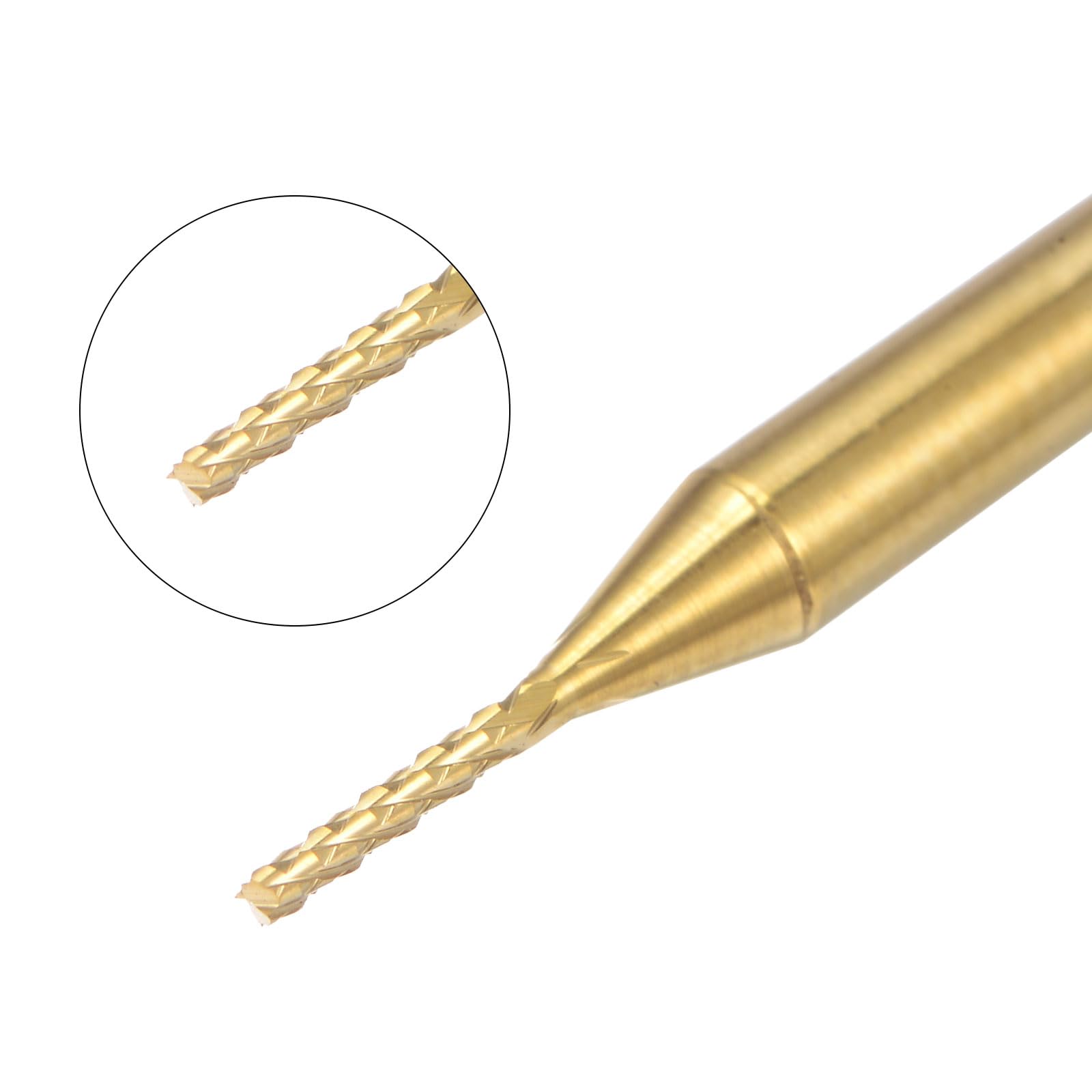QUARKZMAN 10Pcs Fraises en Carbure de Tungstène Revêtu de Titane de 0,9 mm pour Machine CNC, Tige de 1/8 Pouce