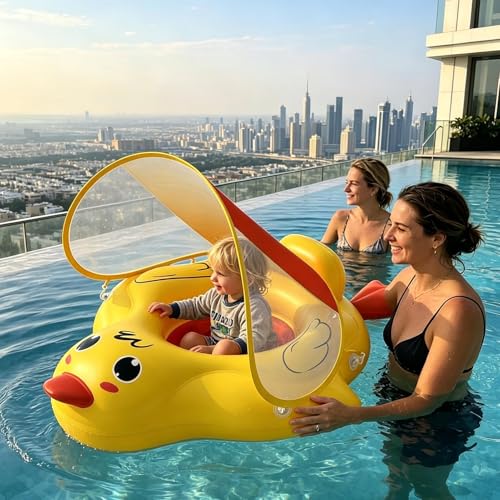 Flotador para niños con techo antideslizante que evita vuelcos en la piscina 4