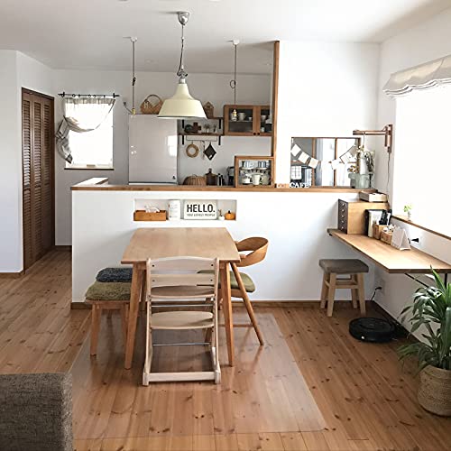 ZIJINJIAJU ダイニングマット 透明 160*130cmクリアマット 1.5mm厚 拭ける PVCマット床暖房対応 お手入れ簡単キッチクリアマット ソフト 撥水 汚れ防止滑り止め カットできる サラっとした手触り 清潔 ハードフロア/畳/フローリング対応オプションの厚さ2.0mm/1.5mmはカスタマイズ可能