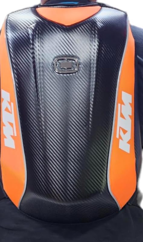 PGXPITSTOP Carbon Riding Backpack || Shell Backpack Carbon Fiber Waterproof Backpack Bag For Men || Waterproof Large Bag For Travelling Camping Cycling Storage Bag (KTM)-image-14