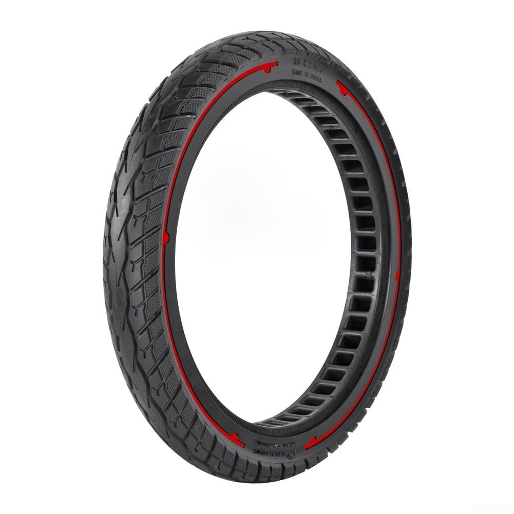 Vollgummireifen 16x2,125 für 16 Zoll Räder Flachfreier Reifen pannensicher wartungsarm stabile Traktion für E-Bikes Fahrräder Rollstühle schwarz rot blau gelb