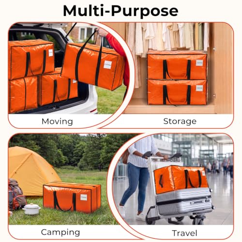 Extra Large Moving Bags- Ornament Storage Box with Strong Zipper(Orange) - Image 4