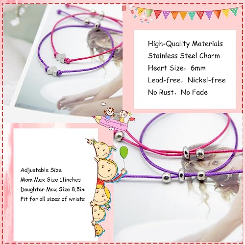 Mommy and Me Bracelet Cute Animal Bracelet Set for 2 Matching Heart Wish Bracelet Jewellery4