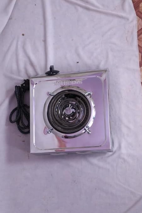 Bright Berg Super Duper 100% Stainless Steel Butterfly 1500 Watt Radiant Cooktop|G-coil|Hot Plate With 3 Adjustable Level Indicator (Black, 1 Year Warranty)