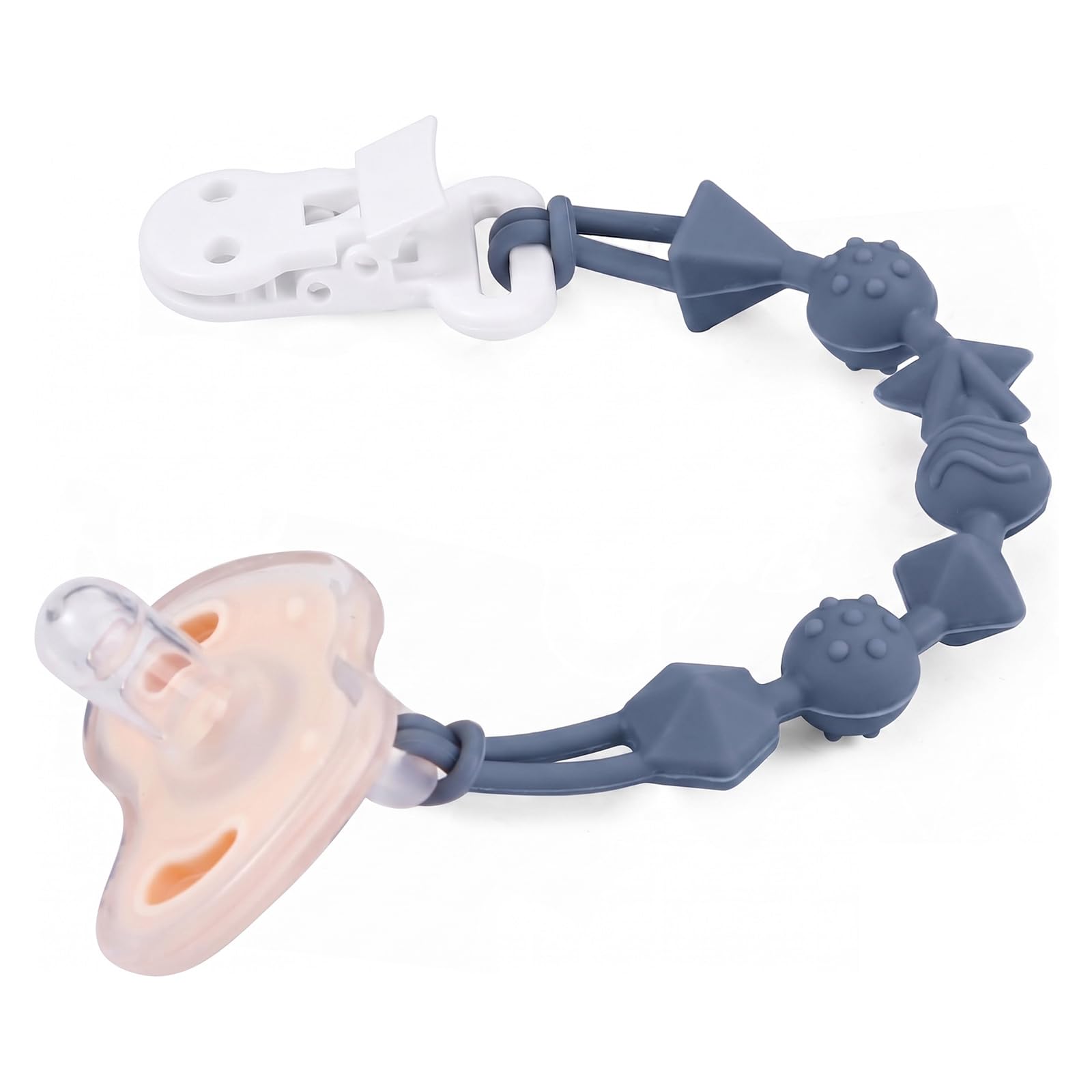 PandaEar Set di 5 Clip Portaciuccio in Silicone | Portaciuccio Monopezzo per Dentizione Bambini