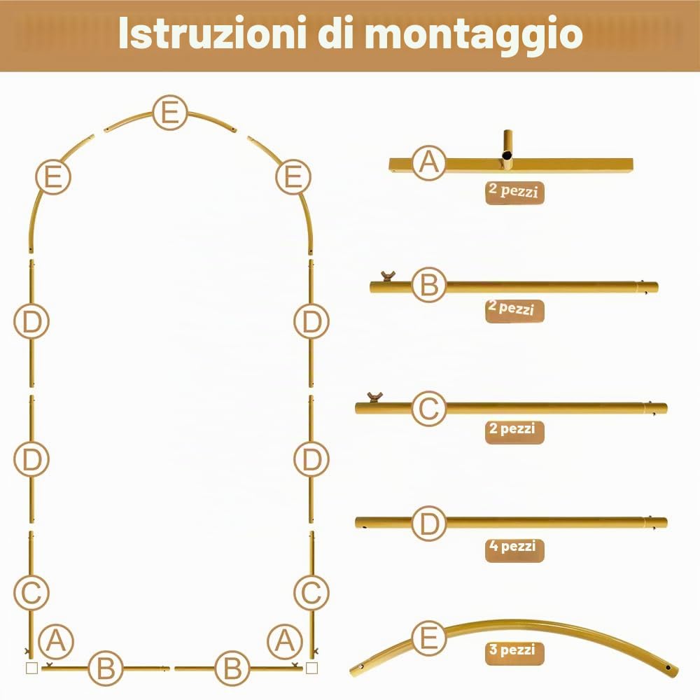 Arco in metallo, supporto per arco nuziale, 2 m, supporto per arco nuziale, cornice per arco da giardino per matrimonio, festa di compleanno, decorazione ad arco di fiori
