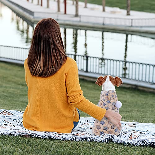 Dafuen Dog Pajamas Medium Sized Dog 2 Pack Flannel Small Dog Sweater Hoodie Winter Warm Puppy Clothes Plush Cute Pet Jumpsuit Cat Onesie Outfit Apparel Coat (Large, 1) #TOP3