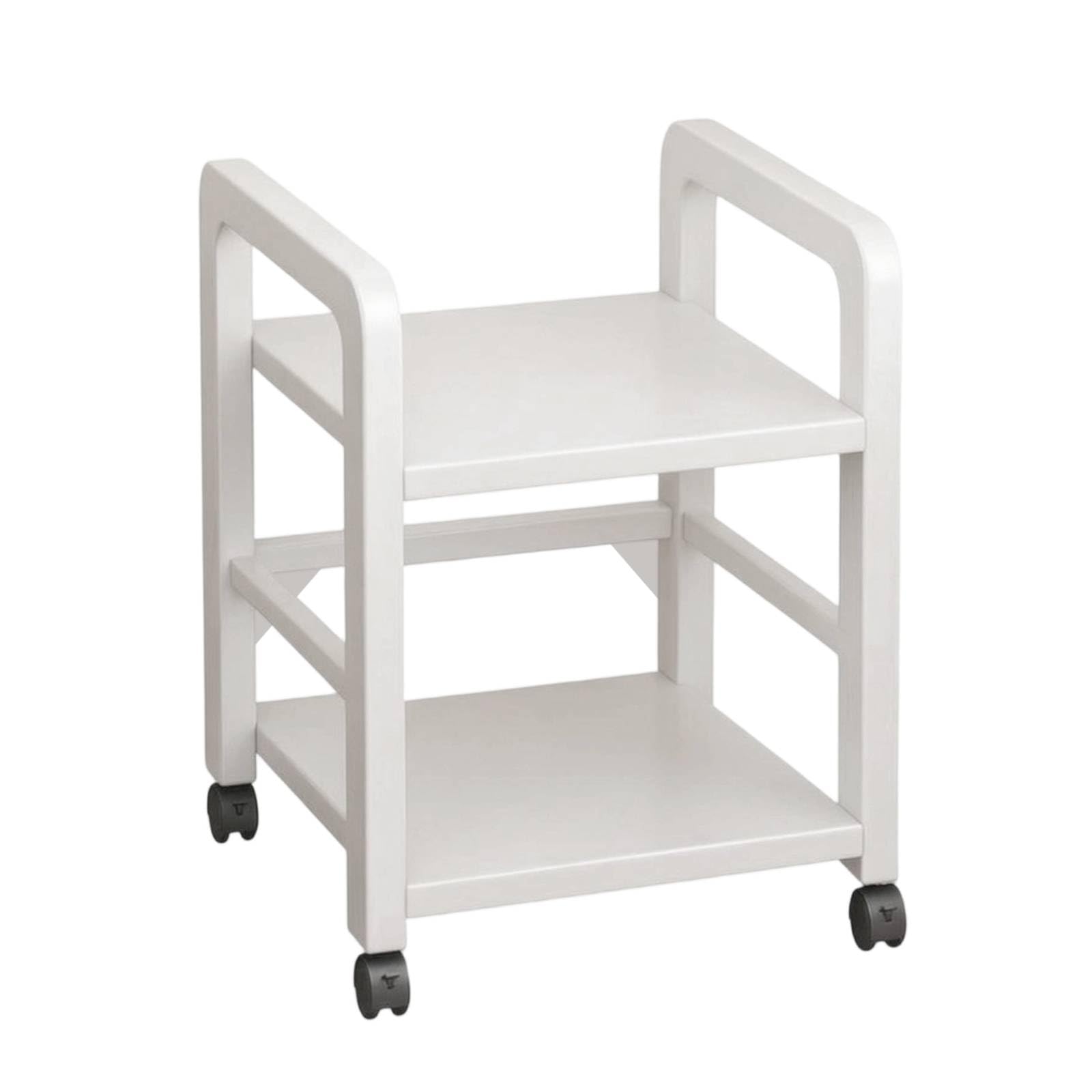 Libreria su Ruote Metallo Scaffale con Ruote Strutturperta Carrello Porta Libri per Pavimento, Size to 3, Bianco