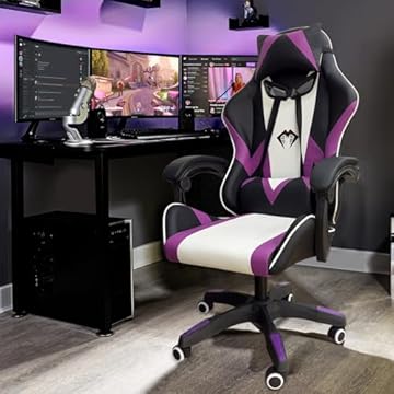 Cadeira Gamer Python Fly, Design Estilo Gamer, Tecido Respirável, Design Ergonômico (Roxo)
