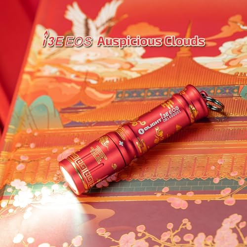 Image of OLIGHT 90 Lumens i3E EOS PMMA TIR Lens AAA Keychain Flashlight (Auspicious Clouds)