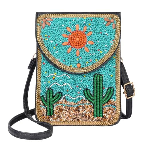 Image of Small Crossbody Bags for Women Designer Cell Phone Bag Boho Shoulder Wallet Purse