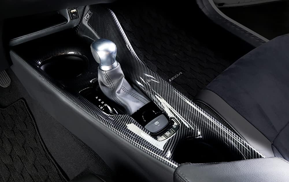 Kadore Interior Gear Shift Panel Trim Frame Cover for Toyota C-HR CHR 2018 2019 2020 2021 2022 2023 Carbon Fiber Style Left Hand Drive