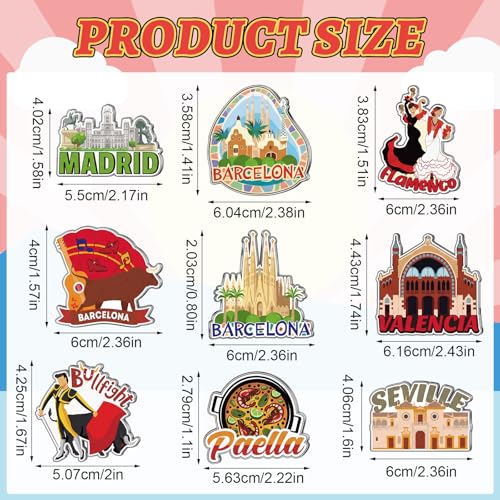 Imanes decorativos para nevera pack 18 piezas España miniatura 2