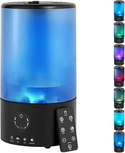 Humidificadores para dormitorio, humidificador ultrasónico silencioso de niebla fría de 3.2L con boquilla de 360, tiempo de funcionamiento de 18
