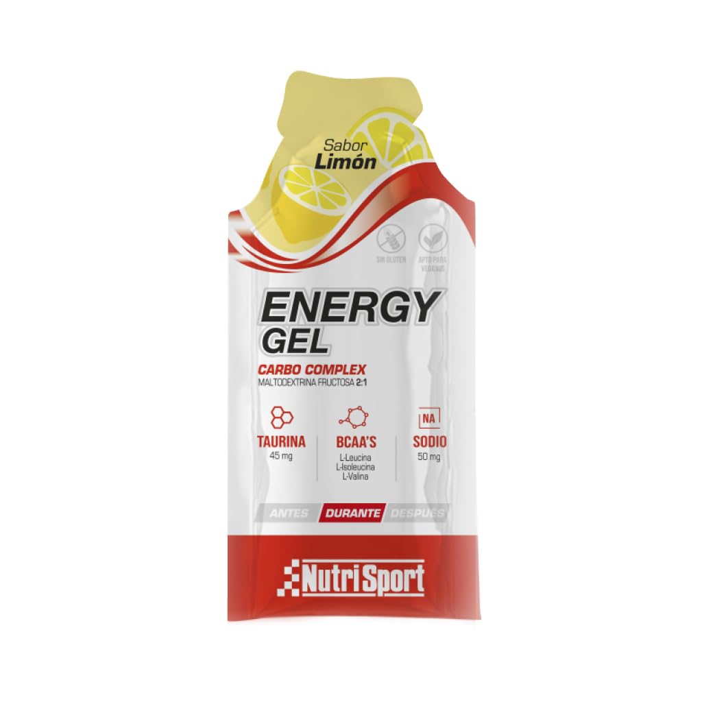 Nutrisport - Gel Énergétique Citron 35g - Gel Énergétique - Absorption Rapide - Idéal pour les Sportifs - Goût Citron - Format Individuel - Boîte de 24 unités...