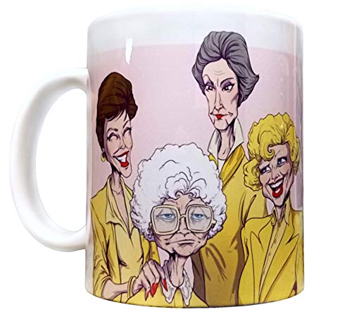 Mean Muggin Stay Golden - Taza de cerámica inspirada en Golden Girls de 325 ml - Obra de arte envolvente - Día de la Madre, abuelas o cualquier fan de Golden Girls - Caja de protección de espuma para