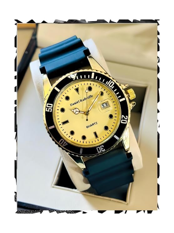 NIJAMRUT "Analog Watch - for Men Premium Date Functioning Round Dial-(Mens-Boys-Gents) Long-Life Silicon Belt (Full Gold) (B0DBZRG8PC) Amazon Price History, Amazon Price Tracker