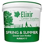 Elixir Gardens Spring & Summer Lawn Fertiliser/Feed Supplied In A Resealable Airtight Tub (10kg 9-7-7)