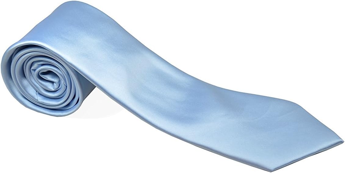 FOMANN Mens Formal Tie Wholesale Lot of 5 Mens Solid Color Wedding Ties 3.5" Satin Finish