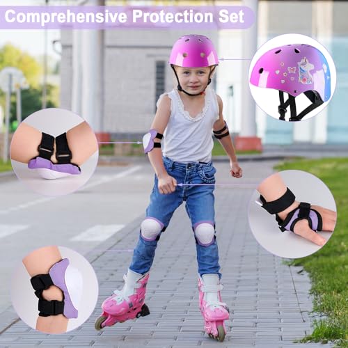 Bienbee Capacete infantil, capacete para crianças de 3 a 5 anos com adesivos de unicórnio DIY, conju