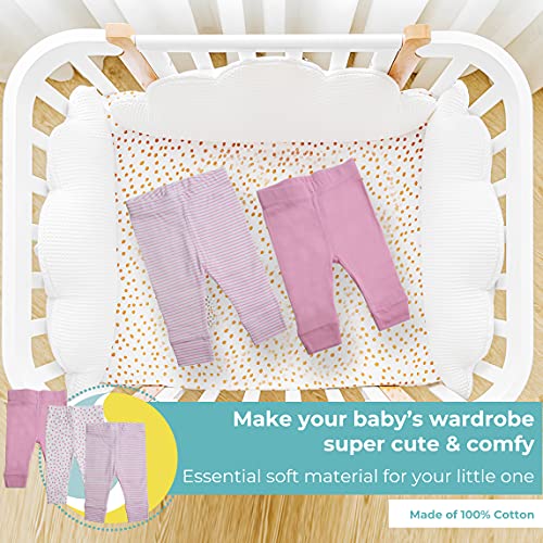 Spasilk Baby Cotton Pants for Newborns and Infants, Tapered, 3 Pack3