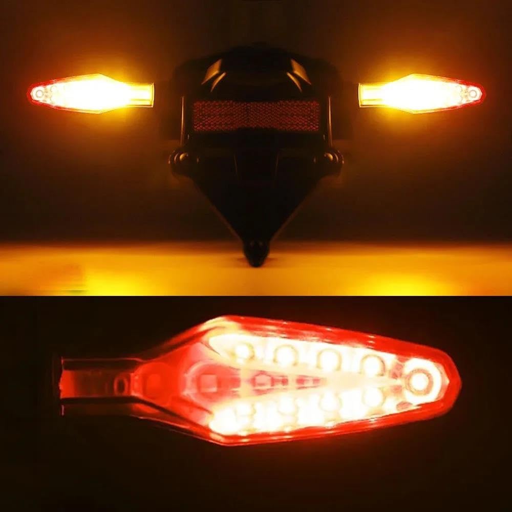 Kit 2 Indicatori Di Direzione LED Per BMW CE04, S1000RR, R1250GS - Luci Ambra/Rosse Con Cavo 63 Cm, 12V