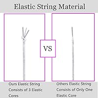 Vista 3 de Cuerda elástica para pulseras, 1 mm x 100,6 metros de cordón elástico resistente para hacer joyas, collares, ensartar cuentas - Blanco