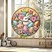 JJFox Rabbit Easter Egg Diamond Art Hanging Kit for Adult,Special Shaped Rhinestone,DIY Acrylic 5D Diamond Art Painting Window Pendants Home Garden Wall Hanging Kits Hanging Ornament,Double Sided