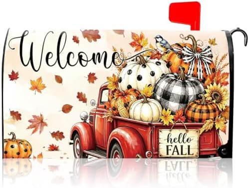 Fall Mailbox Covers, Autumn Pumpkin Welcome Mail Box Cover