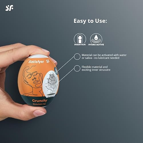 Miniatura 3 de Satisfyer Huevo masturbador paquete de 3 | Travieso | Salvaje | Crujiente | 3 estructuras sensuales | Masturbador | Estimulación del pene |