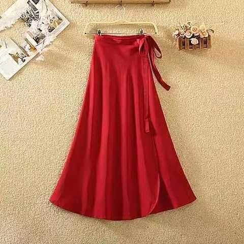 Falda Midí con Cremallera Lateral y Bloques de Color para Mujer4