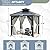 WKM 8x8 FT Hardtop Gazebo, Permanent Aluminum Gazebo with Galvanized Steel Double Roof, Outdoor Patio Pergola with Curtains and Breathable Netting for Garden, Lawn, Deck, Party