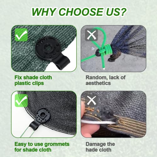 Image of 50PCS Shade Cloth Clips, Shade Cloth Plastic Clips | Greenhouse Fix Clamp, Windproof Awning Grip Tarp Clips for Sunshade Net, Anti Bird Netting, Garden Netting, Patio Accessories