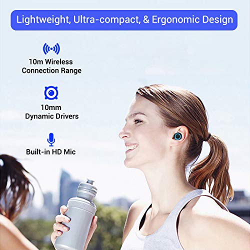 Image of PTron Bassbuds in-Ear True Wireless Bluetooth 5.0 Headphones with Hi-Fi Deep Bass, 20Hrs Playtime with Case, Ergonomic Sweatproof Earbuds, Noise Isolation, Voice Assistance & Built-in Mic - (Black)