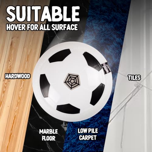 Gooyo GY3222 Floating Hover Football with Colorful Flash Light Effect | Indoor & Outdoor Pro Air Football Game for Kids/Girls/Boys/Gifts | White Color, Power Source: 4xAA Battery (Not Included) 3 516arfkJK7L