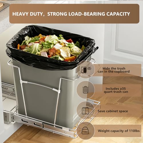 Caneca de basura extraíble para mueble de cocina 35 qt miniatura 4