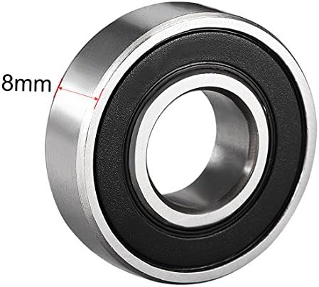 uxcell 6001-2RS 볼 베어링 12mm x 28mm x 8mm 이중 밀봉 180101 깊은 그루브 베어링 고탄소강 Z1 (10팩) — 사진 3
