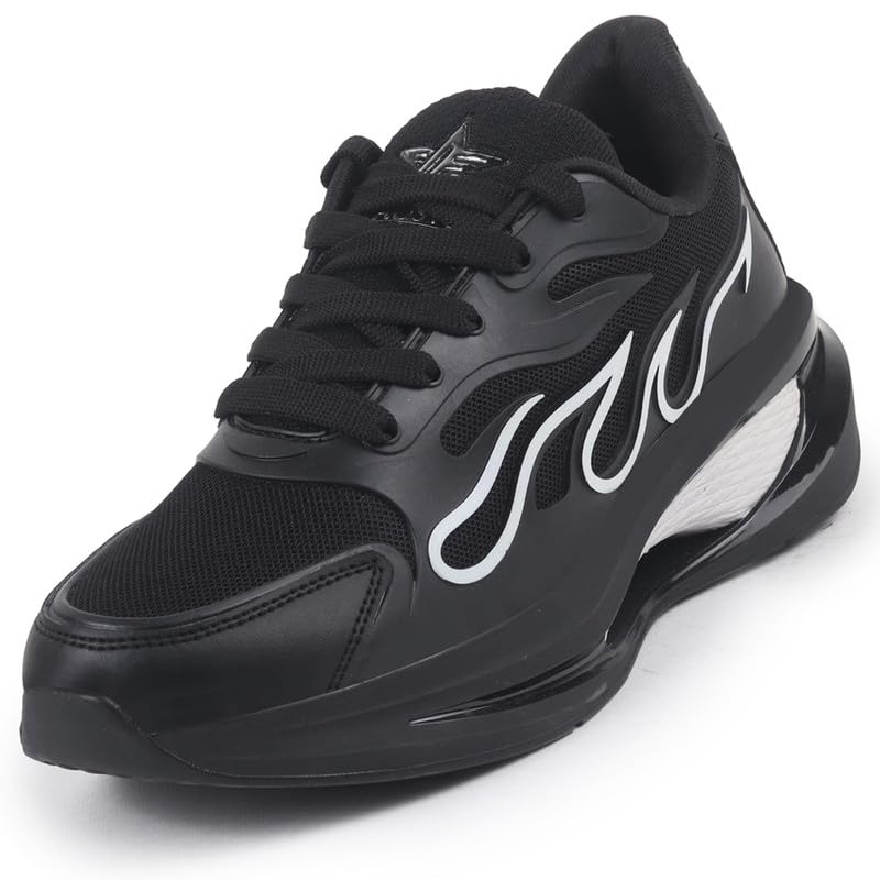FAUSTO FST FJAMC-17003 BLACK-40 Mens Black Athleisure Sneakers|Memory Cushion and Anti-Skid Bounce Back Phylon Sole|All Day Comfortable Walking Shoes|Gym and Training Shoes (6 UK) (B0DBQGKB88) Amazon Price History, Amazon Price Tracker